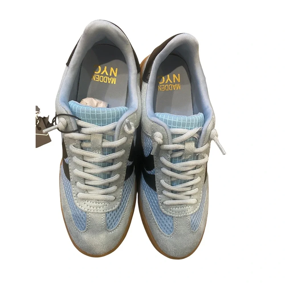 Madden NYC Womens Low Sneaker Blue Mesh Suede Gum Sole WMNMN26AM815 Size 7